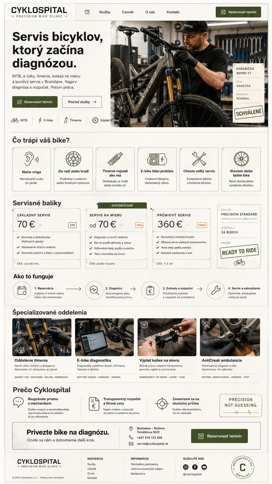 Cyklospital vizuálna referencia dielne